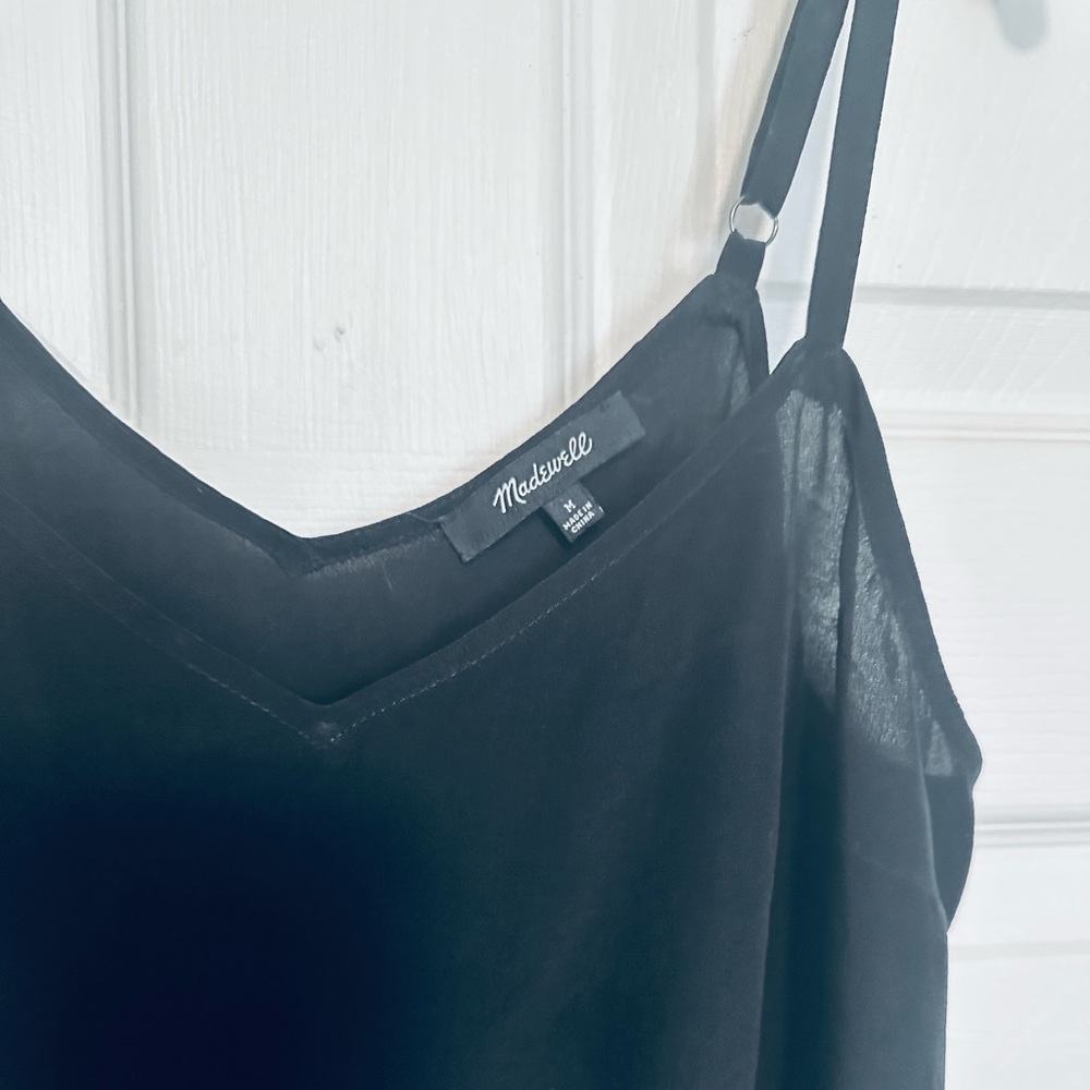 🤍HP🤍Madewell Elegant Black Silk Camisole Top - Picture 6 of 7